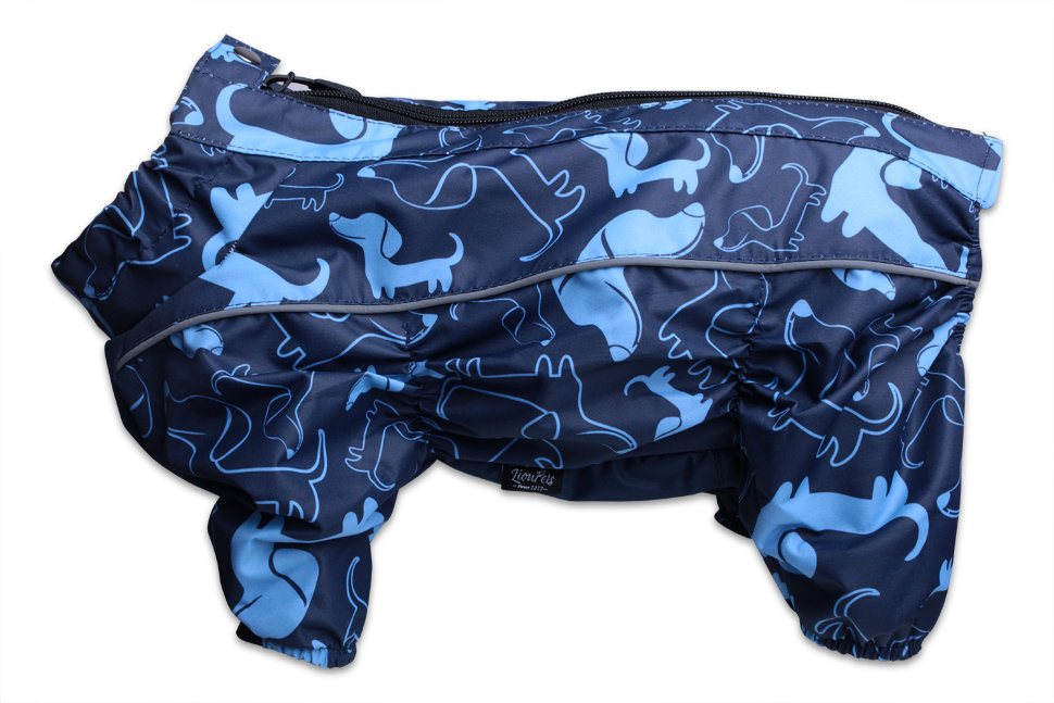 Дождевик для собаки LionPets Woopy тёмно-синий KLM-8420 мальчик (Размер 7 (Длина спинки 42, грудь 56-70, шея 38-46))