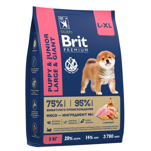 Brit Брит Premium Dog Puppy and Junior Large and Giant с кур.д/щ.и мол.собак кр.и гиг.пород 15 кг 5049981