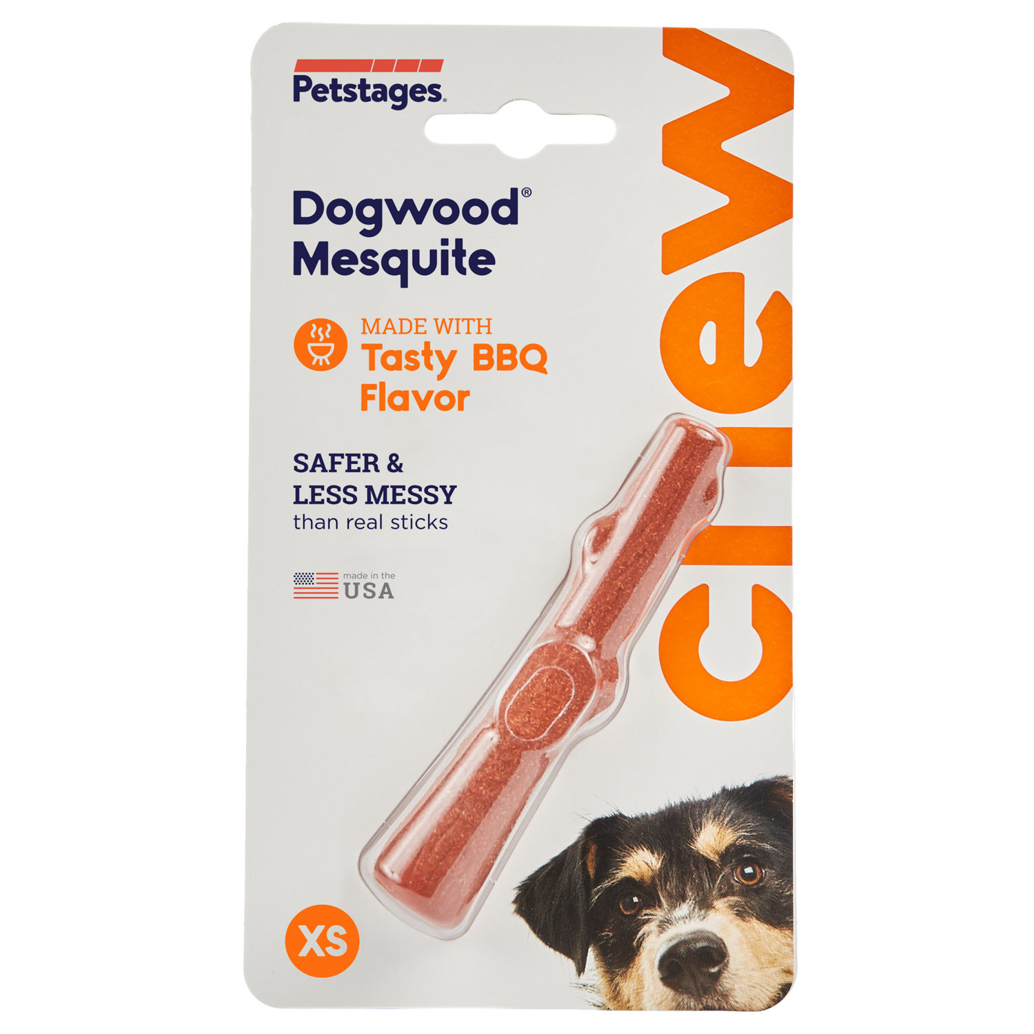 Petstages игрушка для собак Mesquite Dogwood с ароматом барбекю 10 см очень маленькая (34006)