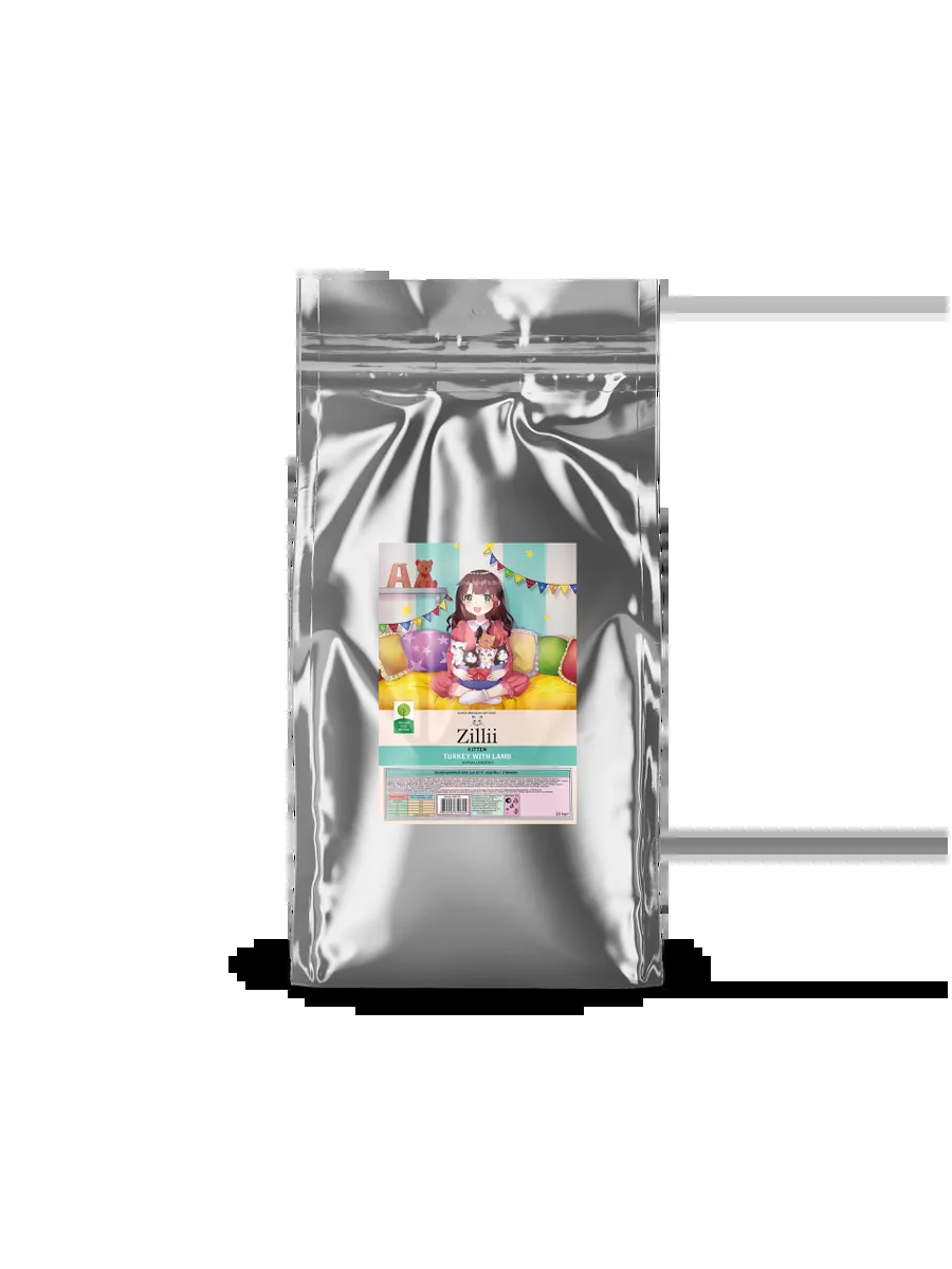 Zillii сухой корм для котят с индейкой и ягненком - 10 кг