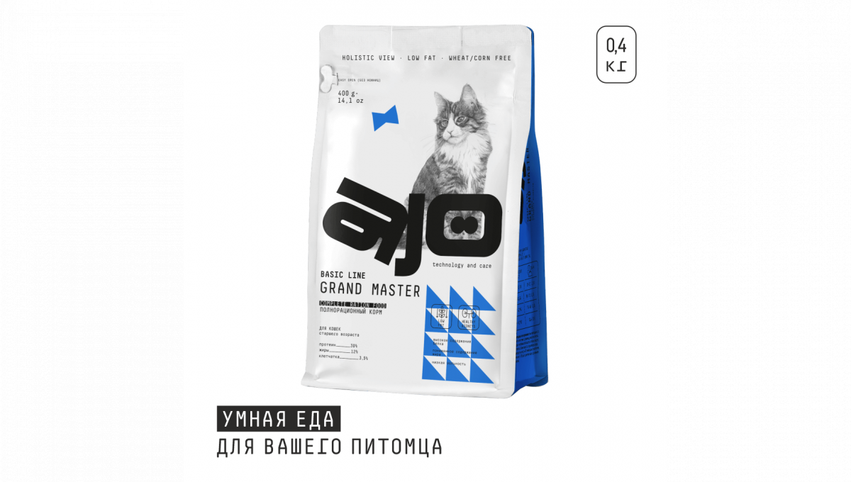 Ajo Сухой корм для взрослых кошек Grand Master с курицей 400 гр 4630169560099