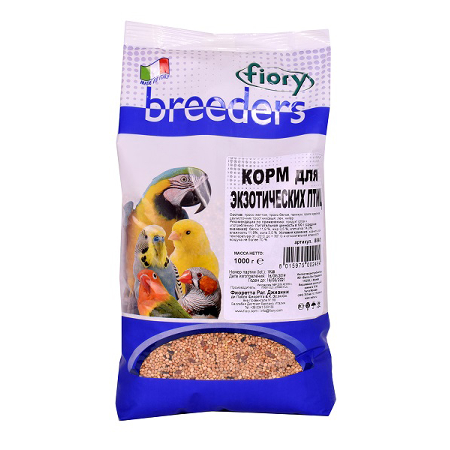Корм Fiory для экзотических птиц "Fiory Breeders", 1 кг
