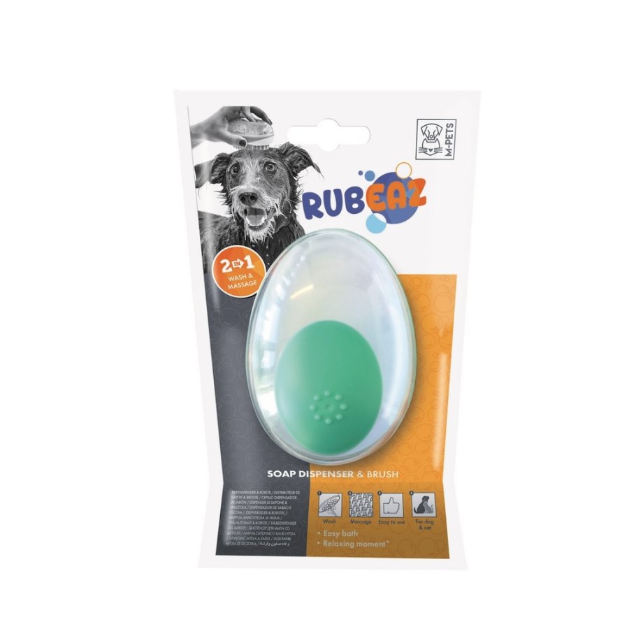 Щетка MPets для мытья животных с дозатором для мыла, 11,5х7,5 см