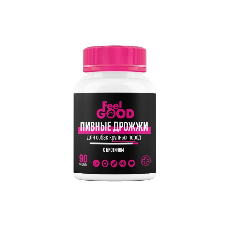 FeelGood Пивные дрожжи FeelGOOD с биотином для взрослых собак крупных пород, таблетки, № 90