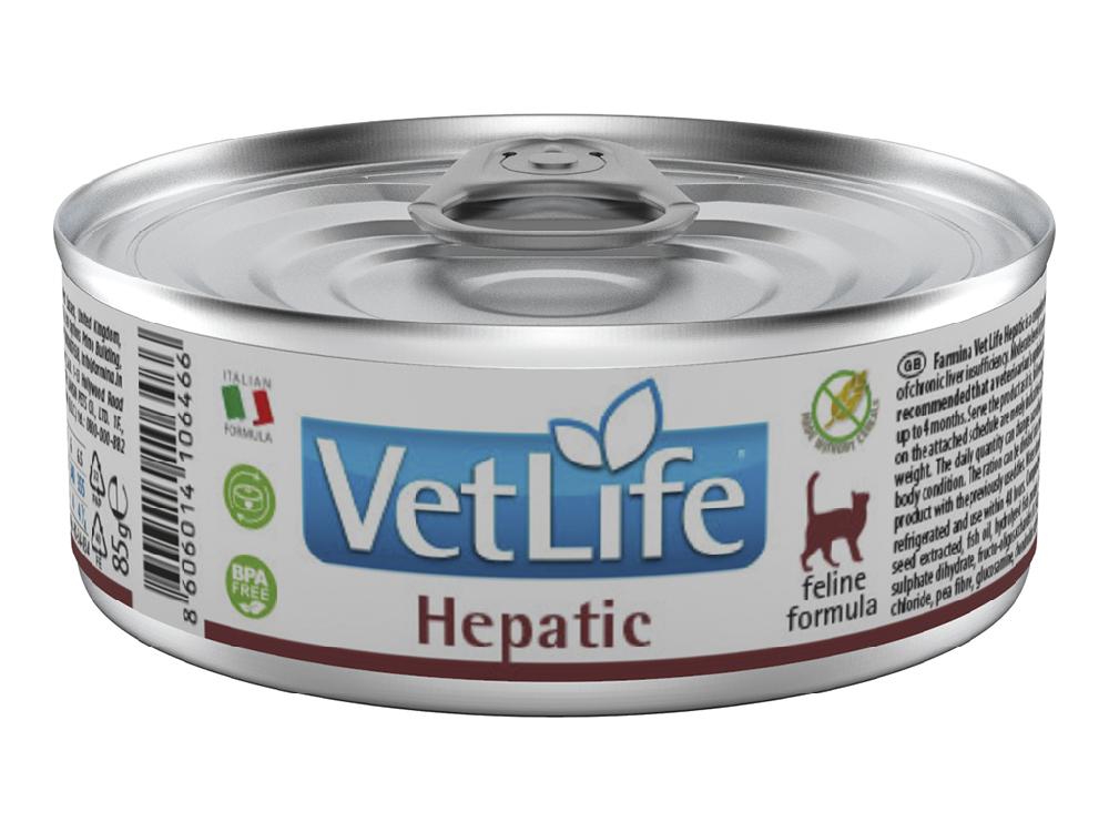 FARMINA Влажный корм для кошек Farmina Vet life Hepatic, при заболевании печени, ветеринарная диета, лечебный, 85 г