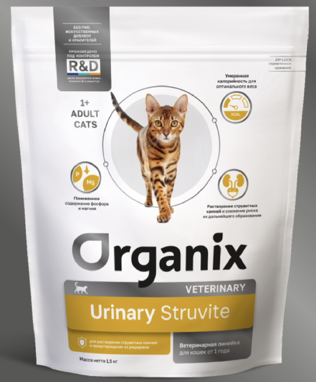 Organix Сухой корм для кошек URINARY Struvite с курицей 1,5 кг