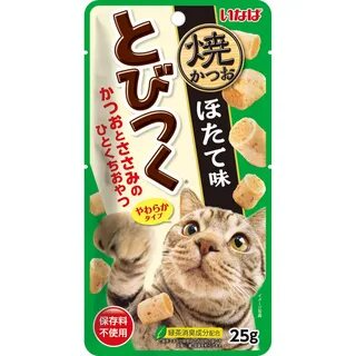 INABA CIAO Tobitsuko Yakikatsuo  Запеченное Лакомство  для кошек со вкусом морского гребешка, 25 г