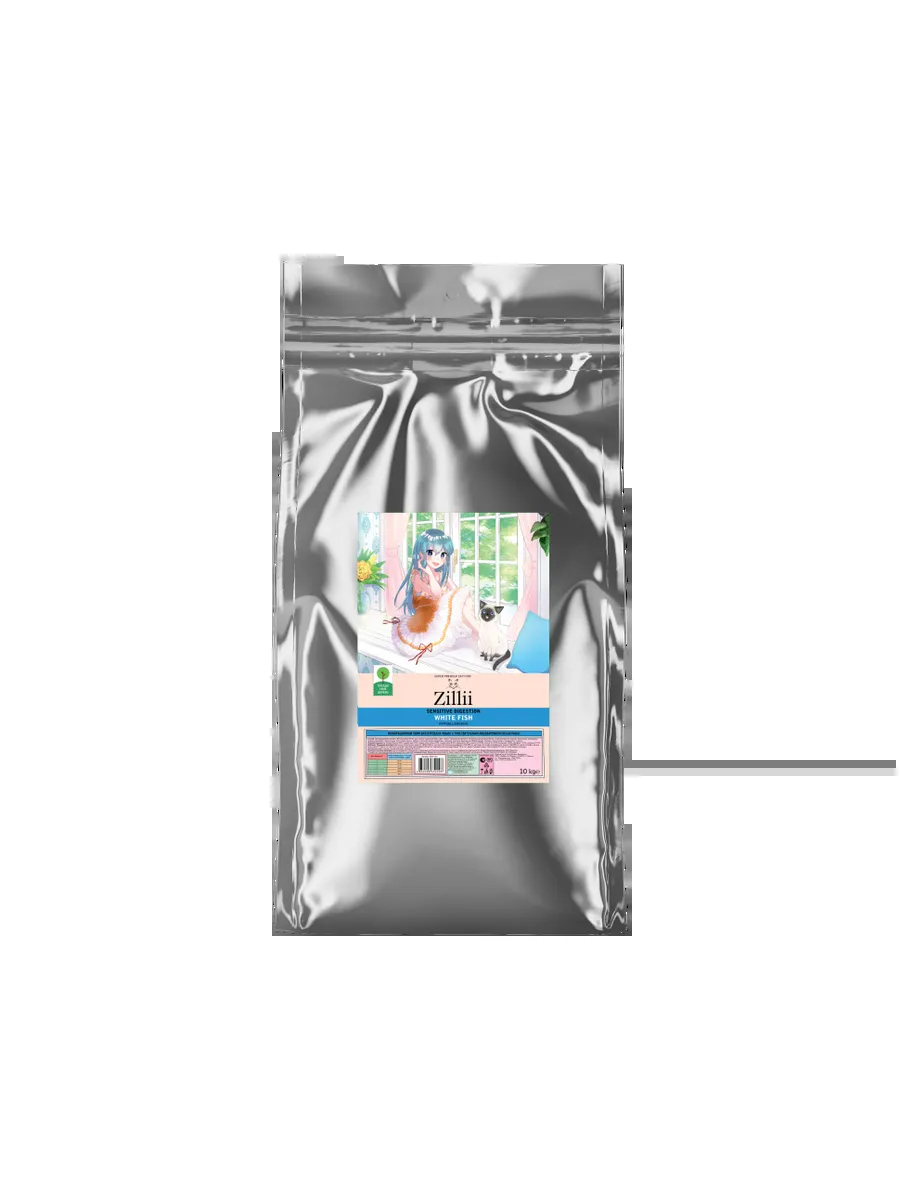 Zillii сухой корм для кошек для пищеварения с белой рыбой - 10 кг