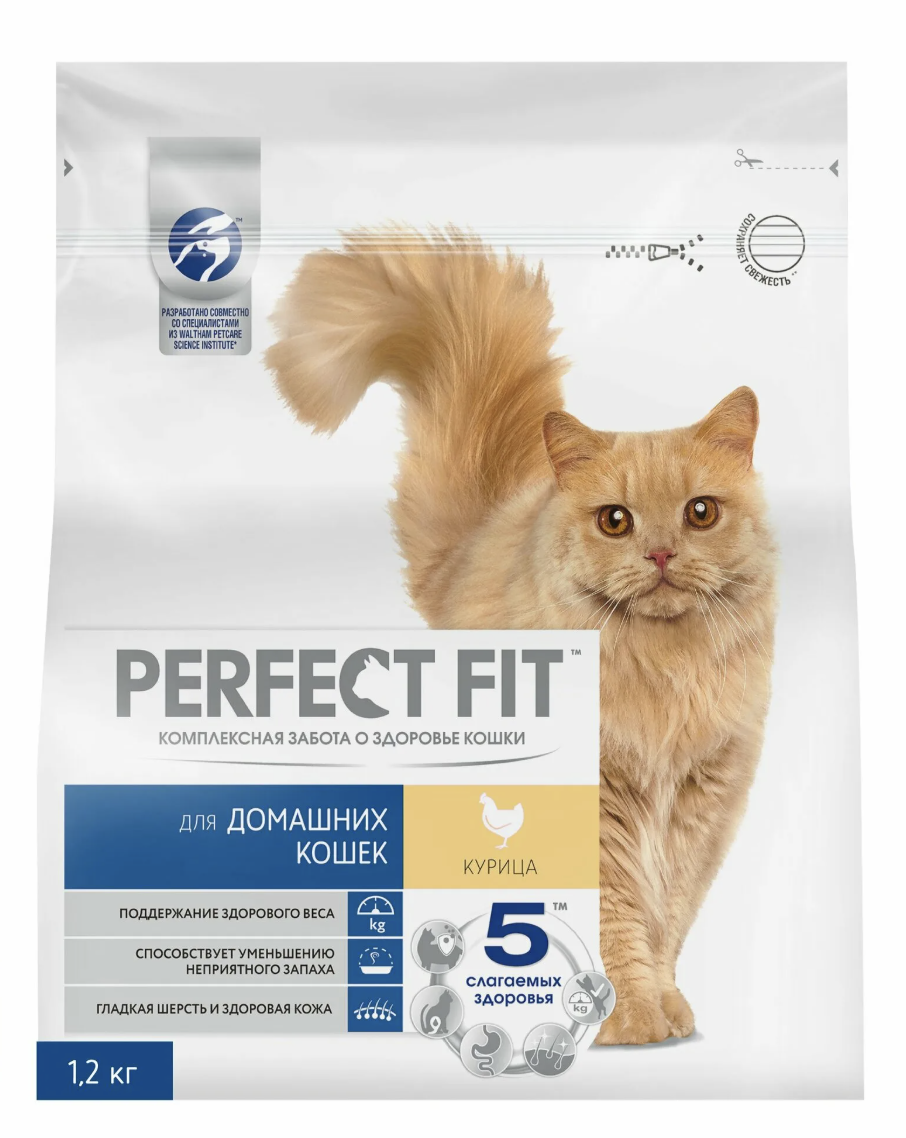 Сухой корм для кошек с курицей 1,2кг