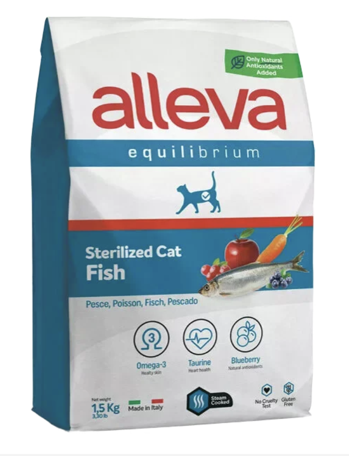 Alleva Корм для кастрированных котов и стерилизованных кошек Аллева Эквилибриум с рыбой 0,4 кг P61071 8002754101080