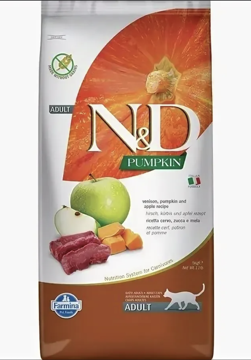 Farmina N&D Pumkin корм для взрослых кошек оленина и тыква 5 кг