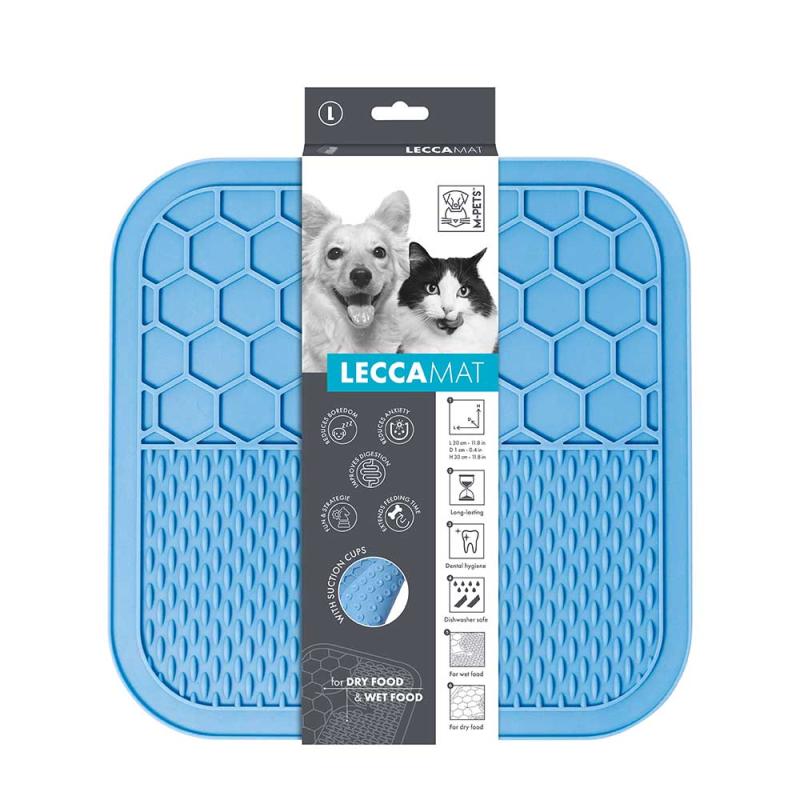 Лизательный коврик MPets для домашних животных, размер М, 21x21x1 см, цвет синий