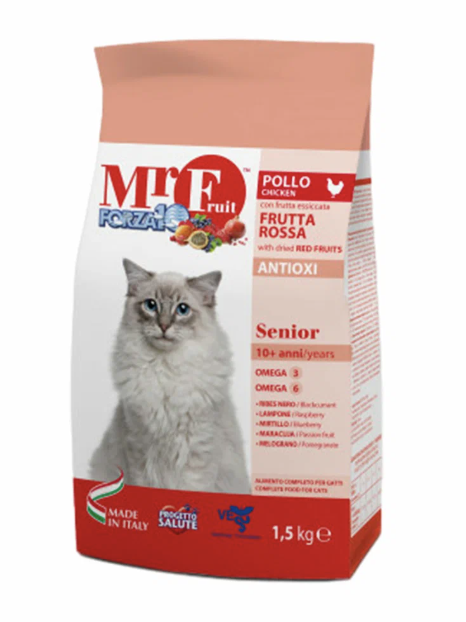 Forza10 Mr.Fruit Senior 10+ Сухой корм для кошек старше 10 лет с курицей 1,5 кг