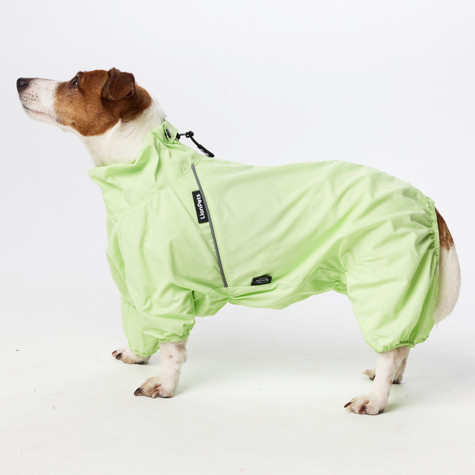 Дождевик LionPets ДЖЕК РАССЕЛ LPK-9225-4 на девочку Цвет: Салатовый (девочка (спинка 38 см, обхват шеи 31-42, обхват груди 50-56))