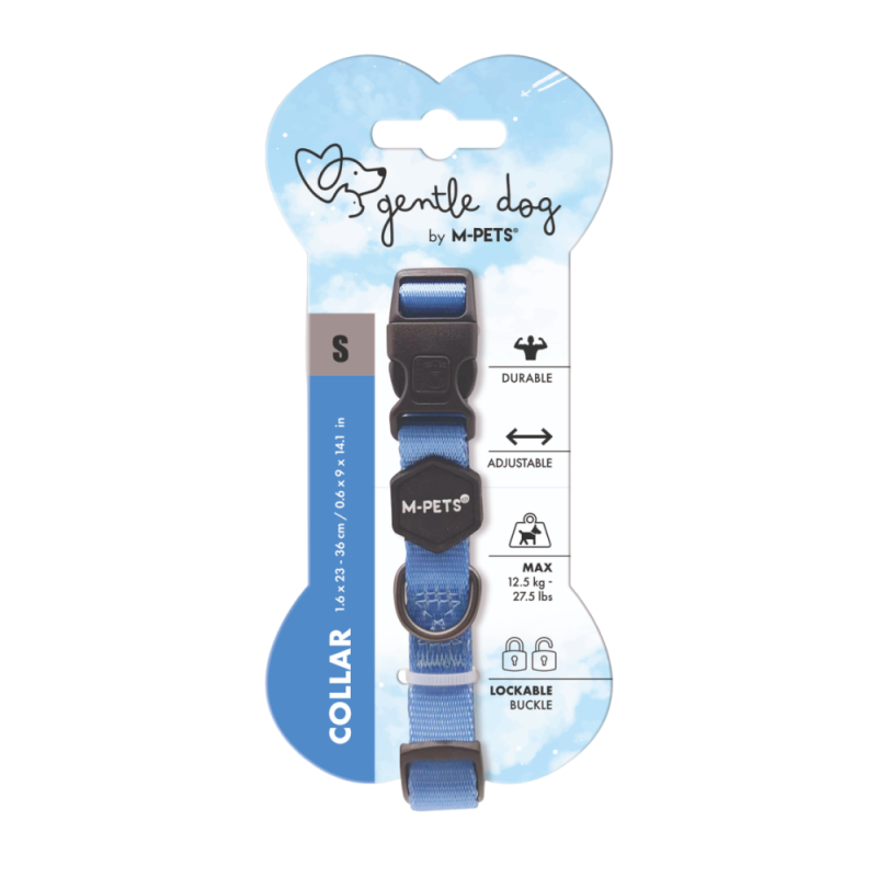 M-PETS Ошейник для собак GENTLE DOG S 23-36 см синий MPets 10850799