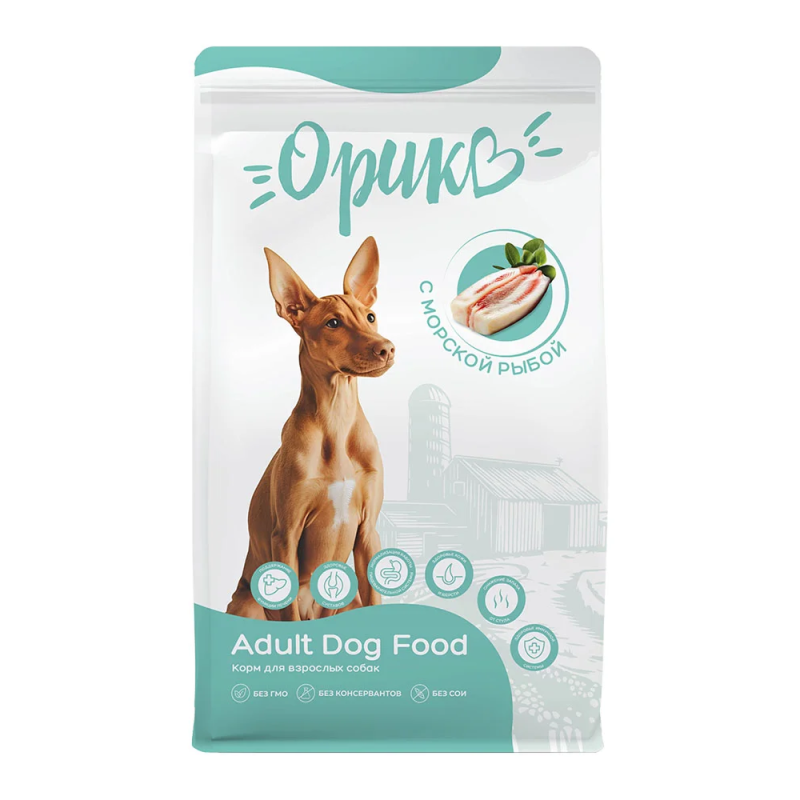 Орико полнорационный сухой корм для взрослых собак всех пород С морской рыбой 2,5 кг