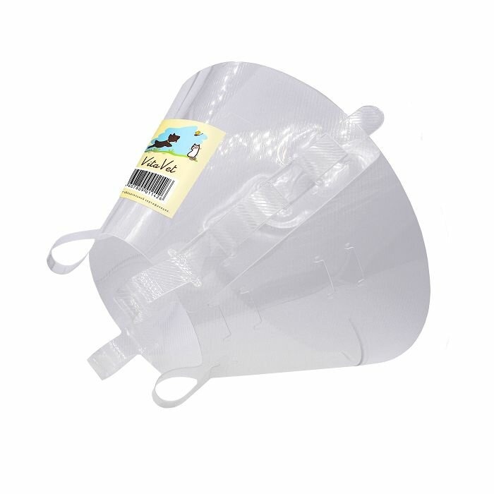 VitaVet Воротник защитный с пластиковой застёжкой ремешок, обхват шеи 43-54 см, высота 30 см