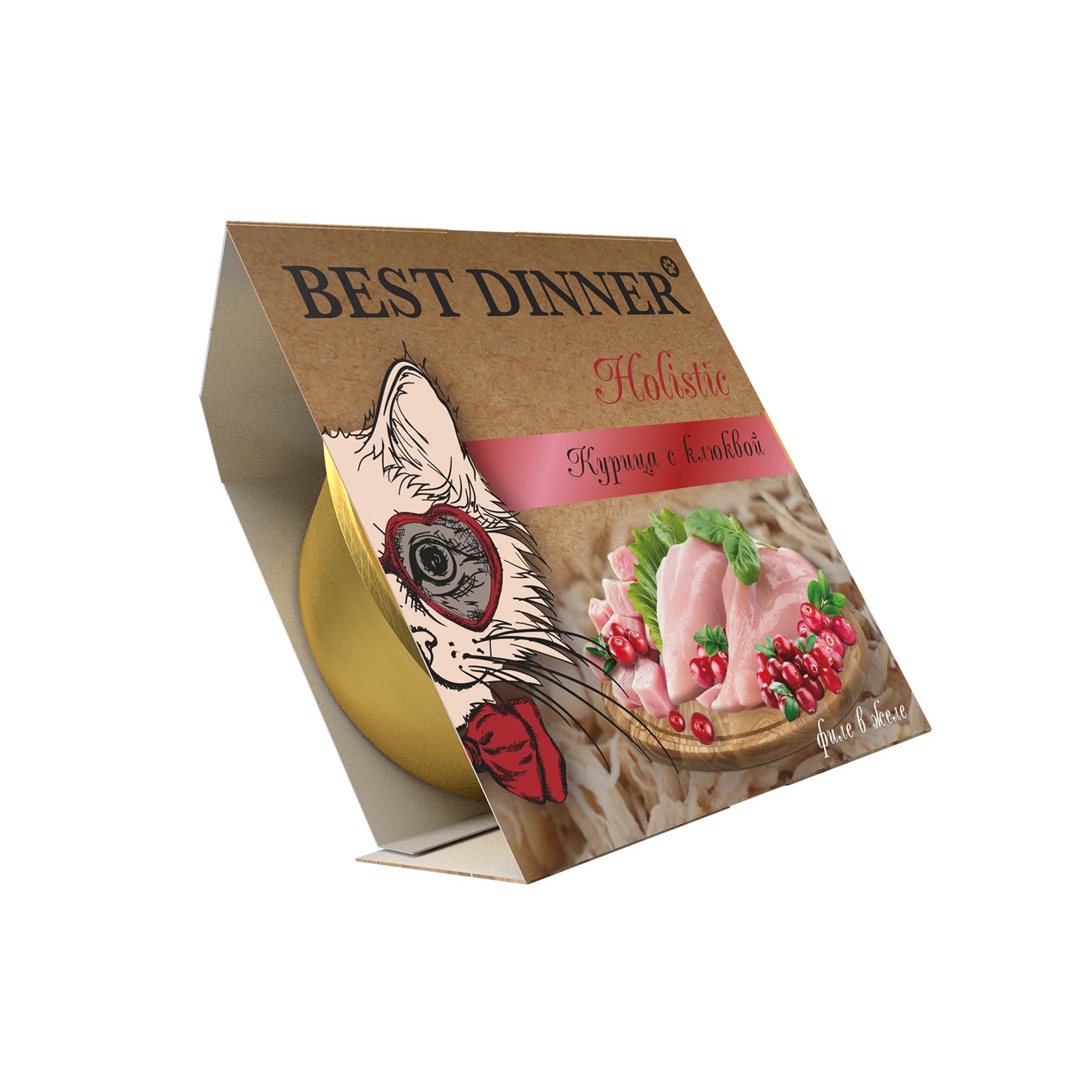 Best Dinner Holistic Бест Диннер Консервы для стерилизованных кошек  в желе, курица с клюквой, 75 гр
