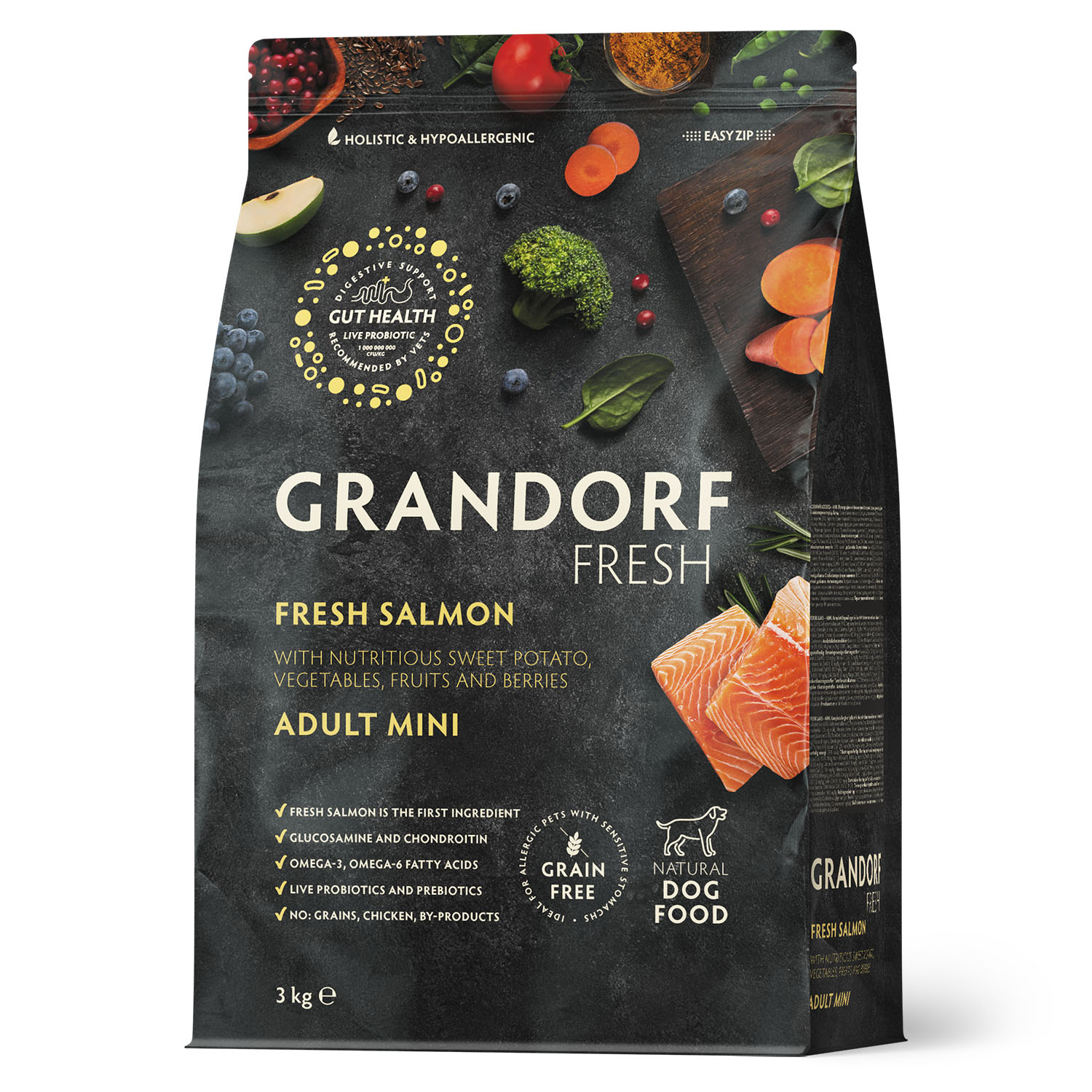 Grandorf Fresh Grandorf Сухой беззерновой корм для мелких собак с лососем 3 кг 5407007852826