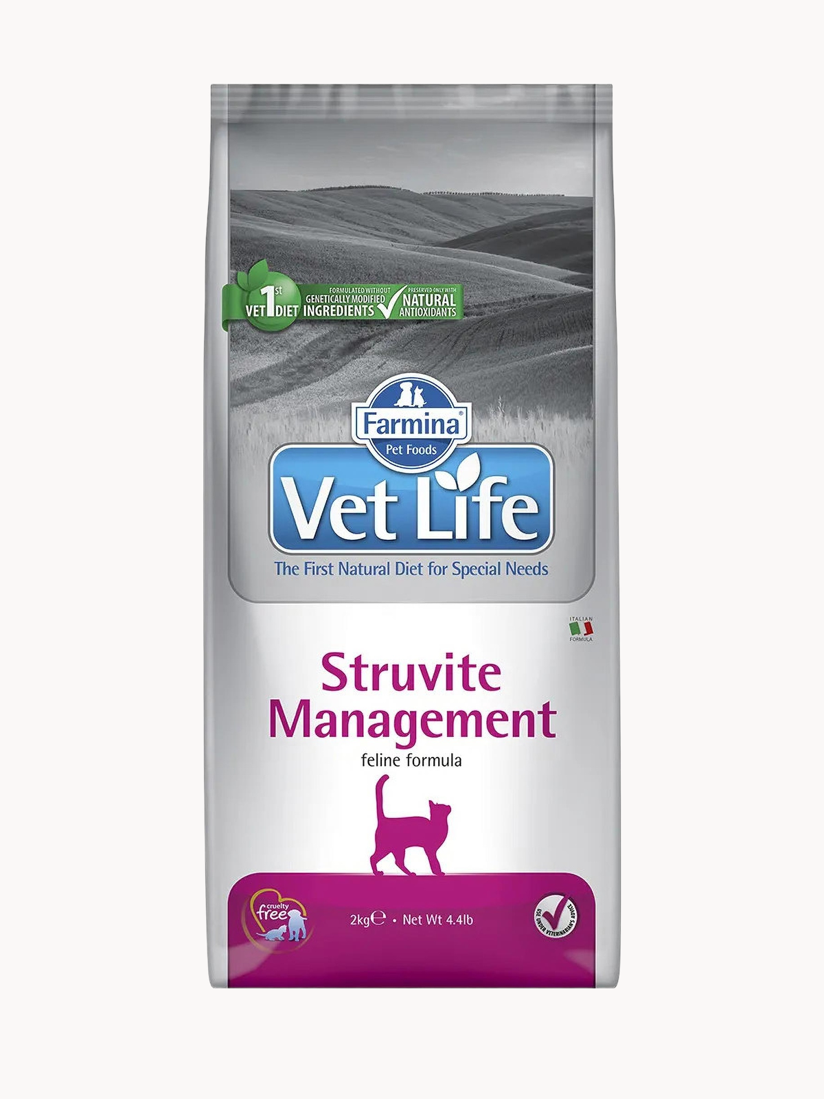 FARMINA Vet life Management Struvite Сухой корм для кошек при рецидивах МКБ струвитного типа 2 кг