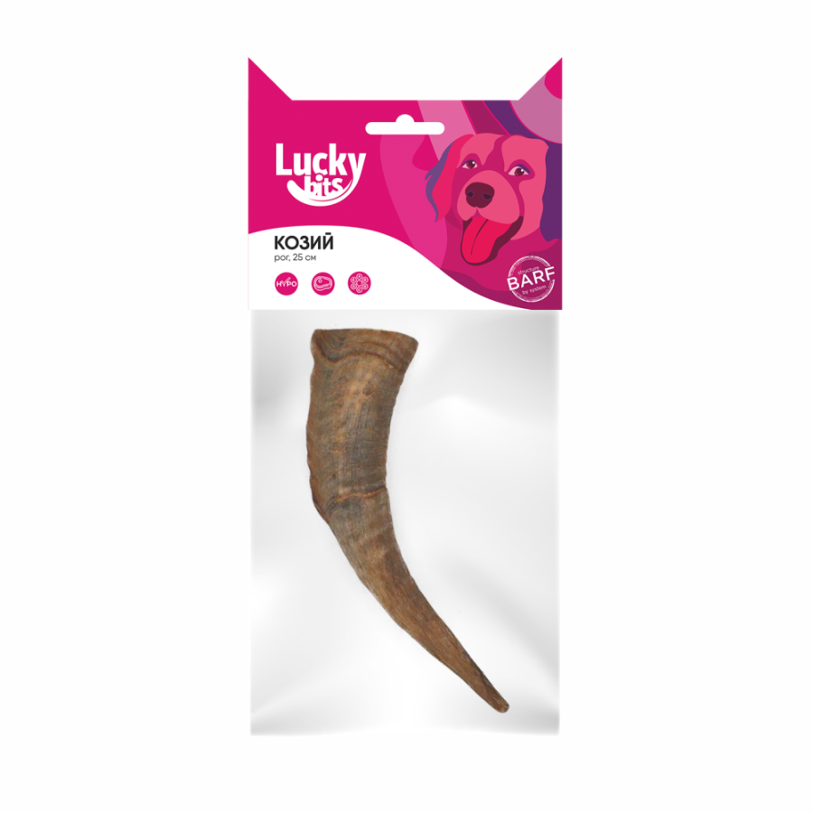 Лакомство для собак Lucky bits козий рог М25 см, 160 г