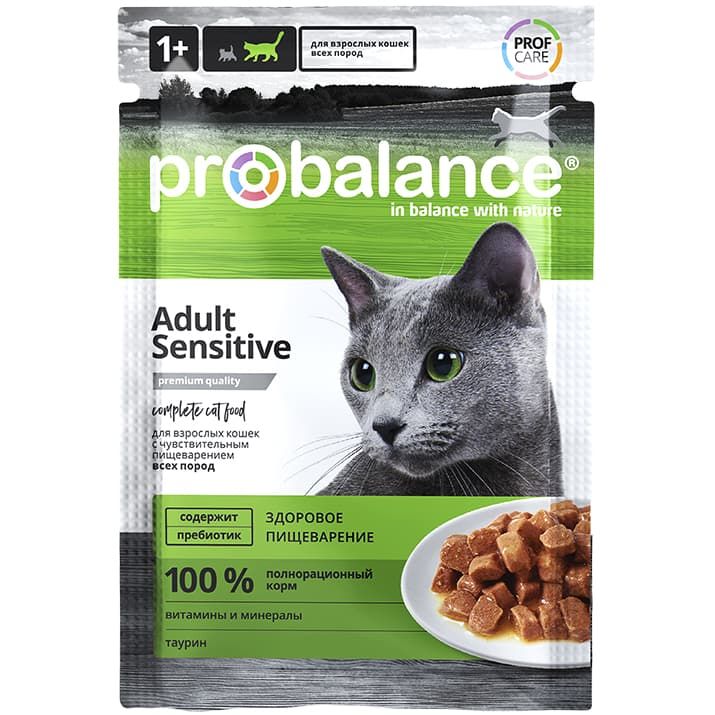 ProBalance Sensitive Влажный корм для кошек с чувствительным пищеварением, 85 г