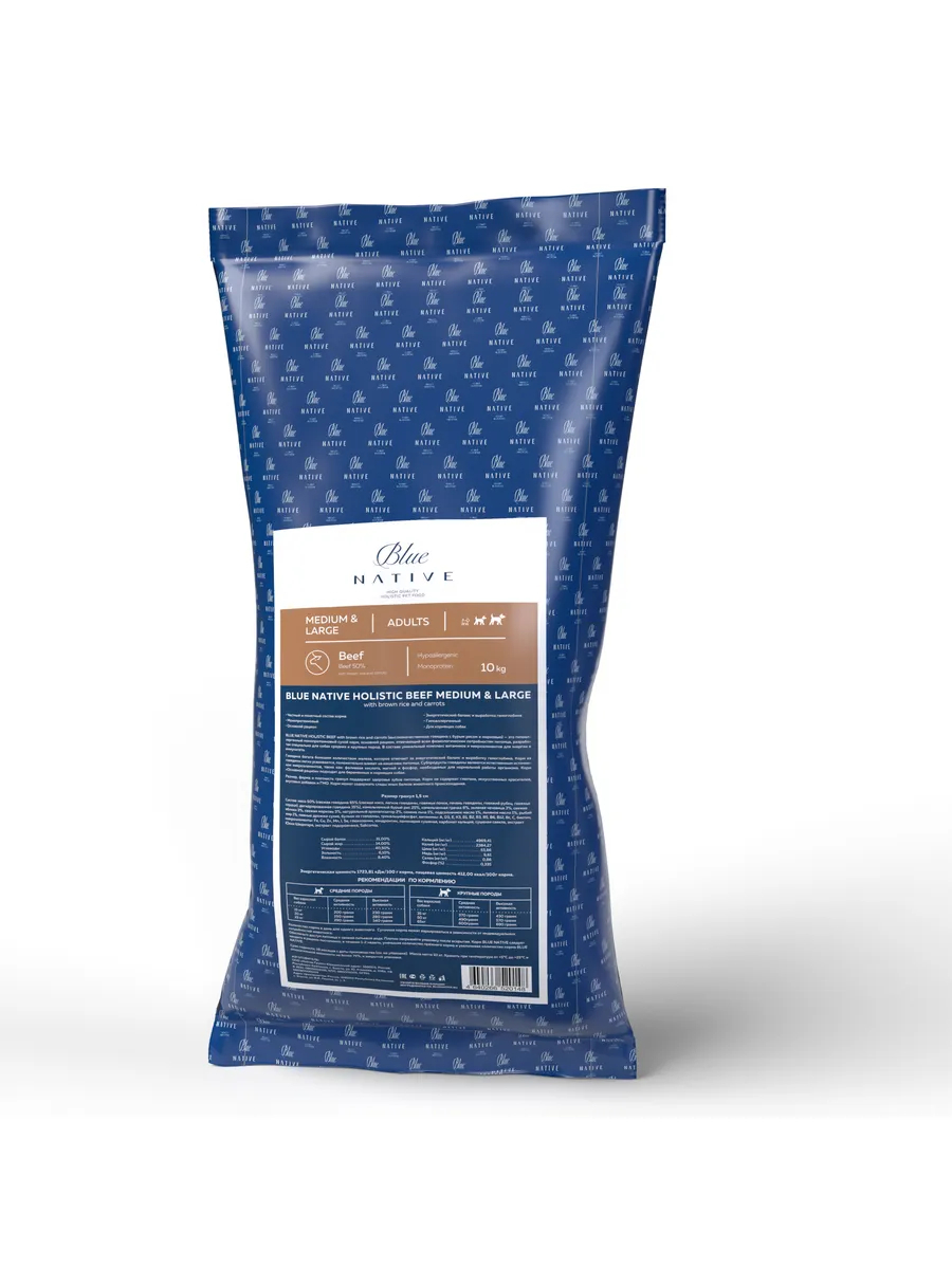 Blue Native Blue native Сухой корм для собак cредних и крупных пород c говядиной 10кг