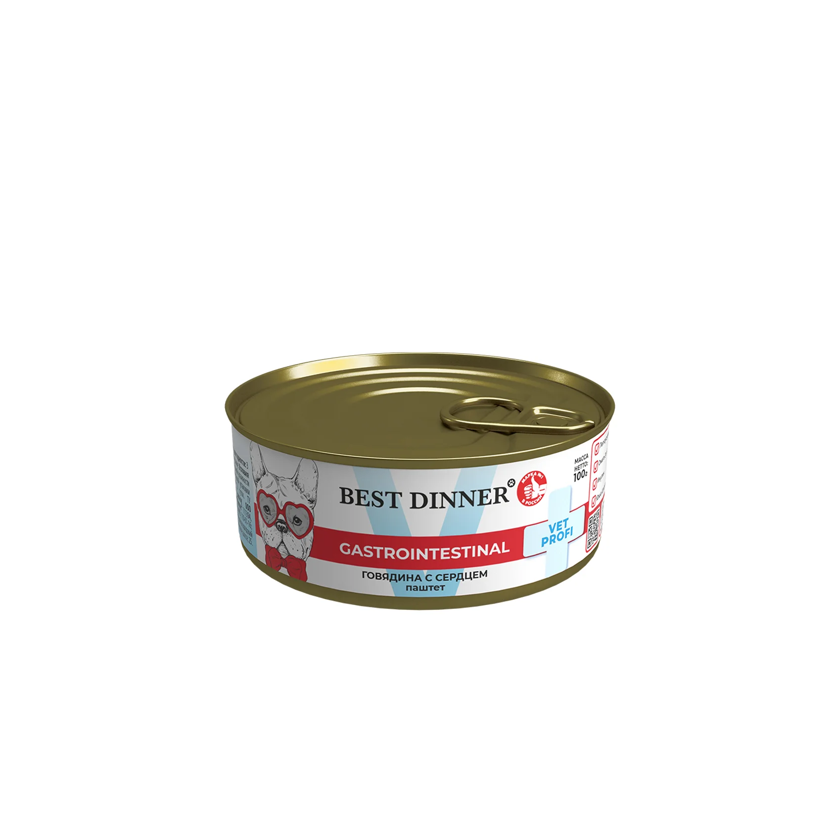Влажный корм Best Dinner GastroIntestinal Vet Profi (Бест Диннер) для собак и щенков с 6 месяцев с чувствительным пищеварением с говядиной и сердцем 100гр