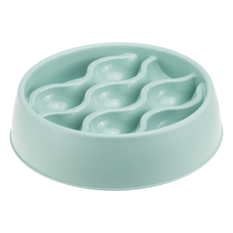 Миска пластиковая для медленного кормления ВОЛНА  0,3 л морская волна