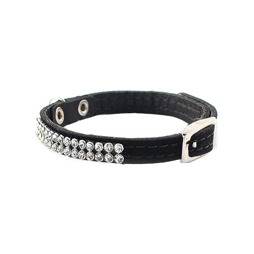 Дарэлл 512511 Ошейник Люкс двухслойный, велюр-лайт со стразами 10мм*19-23см