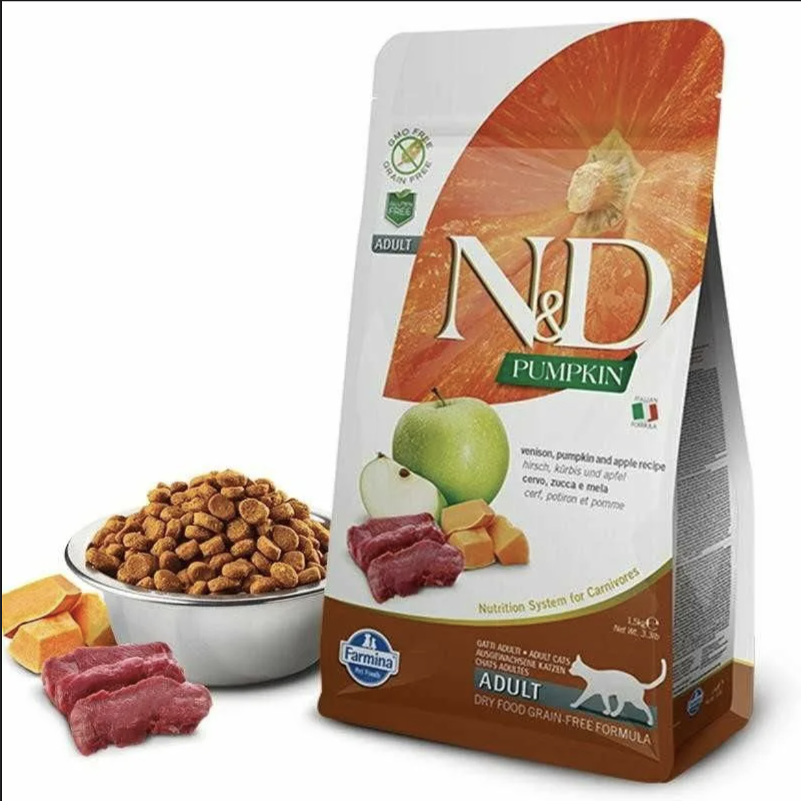 Farmina N&D Pumkin корм для взрослых кошек оленина и тыква 1,5 кг