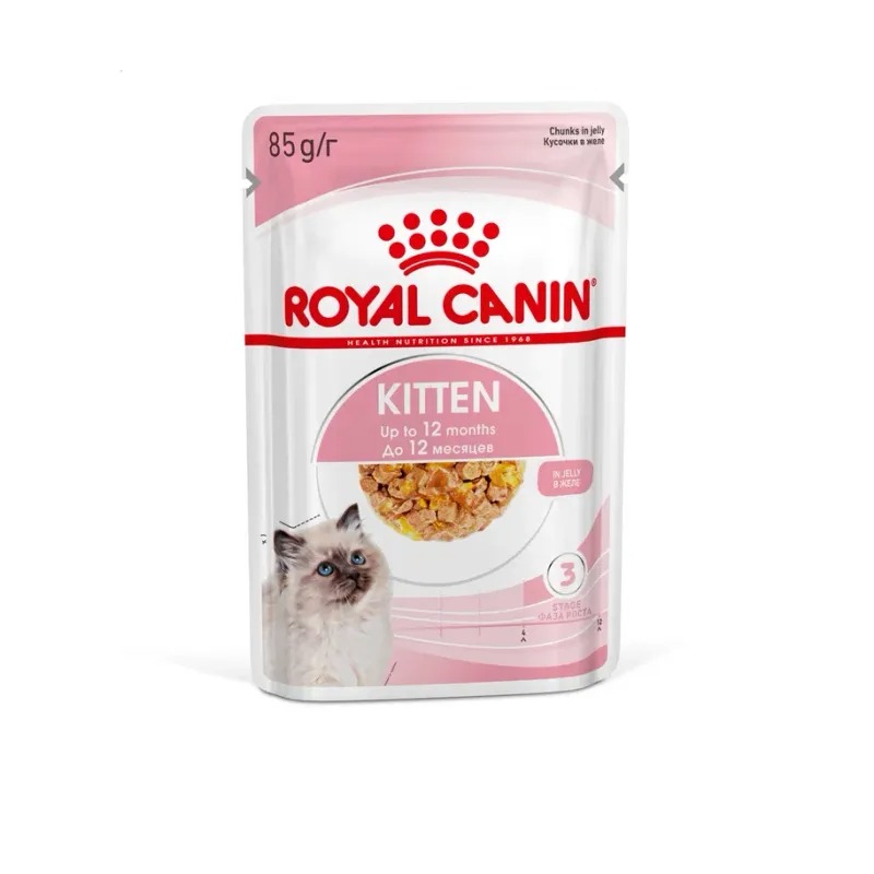 ROYAL CANIN Kitten Корм для котят до 12 месяцев, в желе, 1шт-85гр 4627150233889
