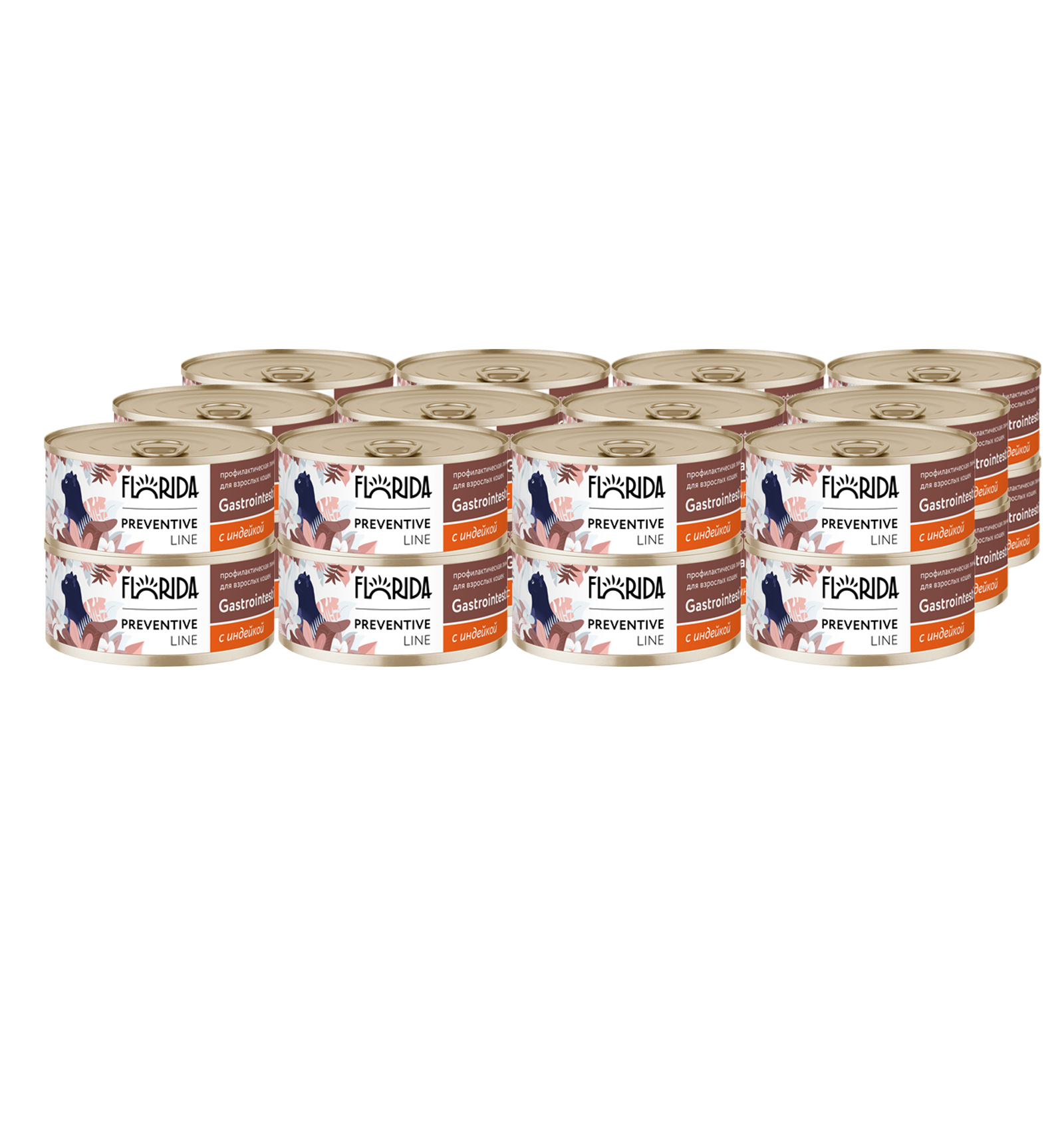 Florida Влажный корм для кошек с индейкой gastro 24шт-100г