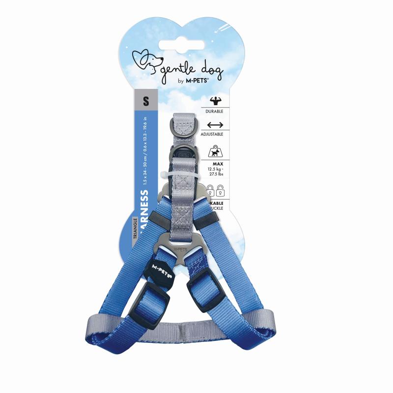 Шлейка для собак GENTLE DOG S, 1.5 x 34 - 50 см синяя