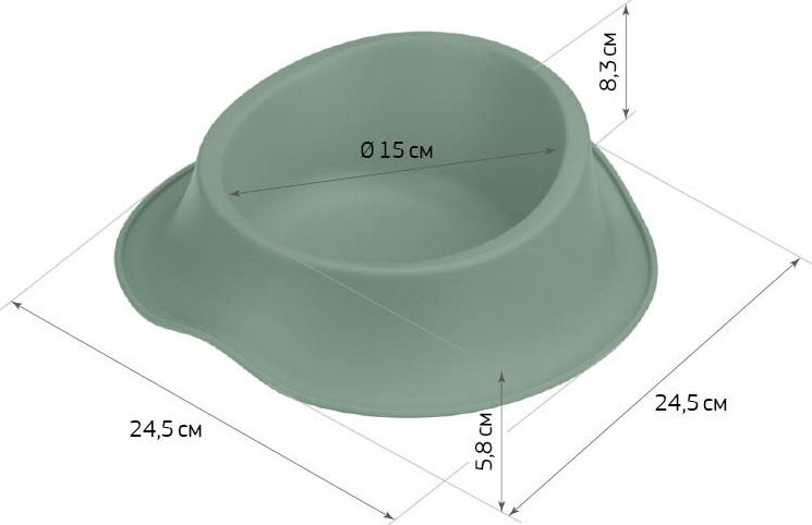 Миска для животных "Homepet Frost Touch" нефритовая 0,65 л