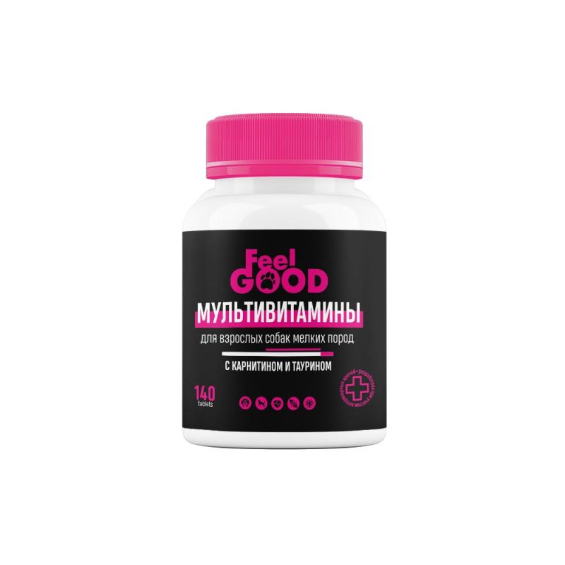Feel Good FeelGOOD Мультивитамины для взрослых собак мелких пород с карнитином и таурином, 140 табл.