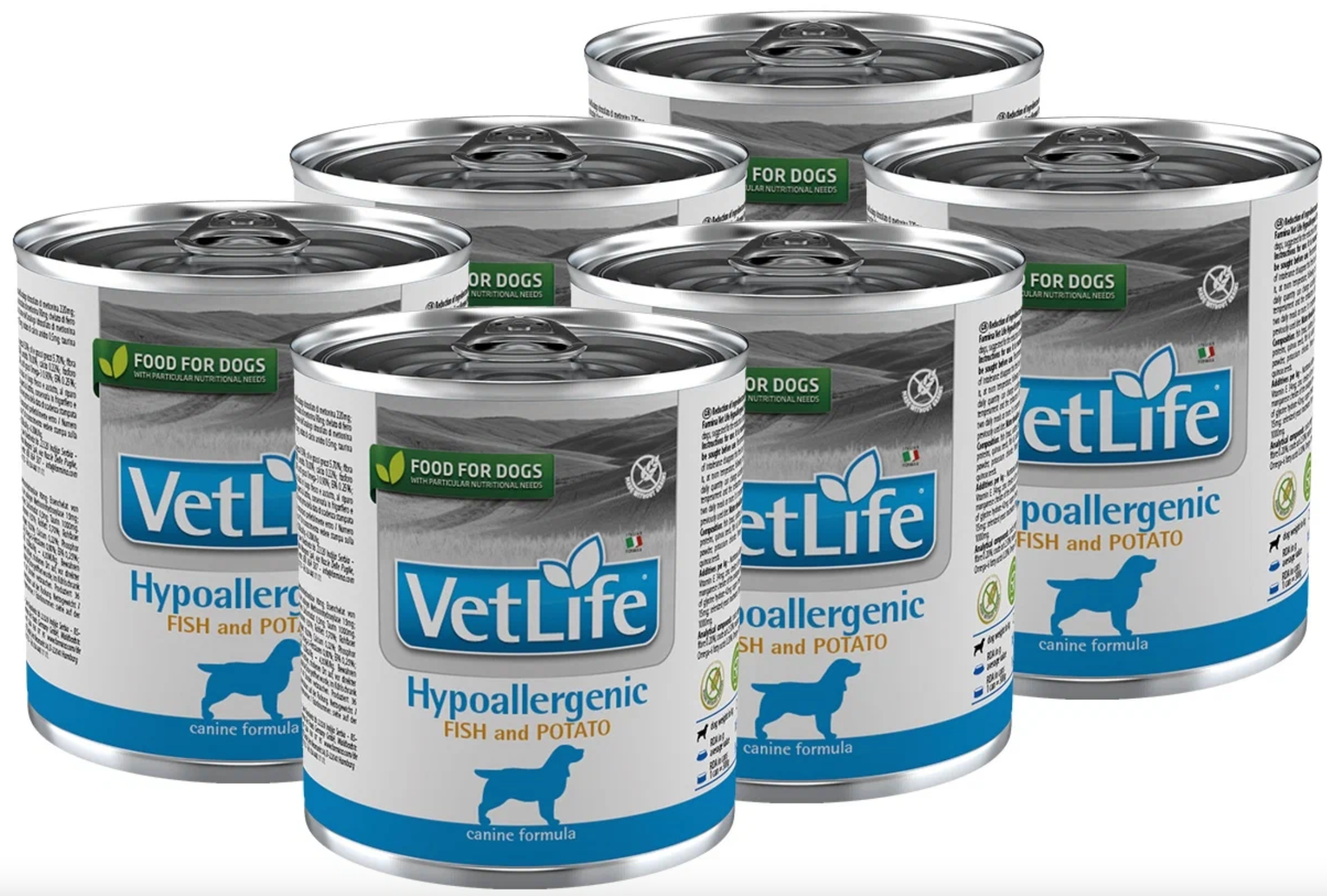 Влажный корм для собак Farmina Vet life Hypoallergenic, рыба с картофелем, при аллергии, лечебный, ветеринарная диета, 300гр- 6шт