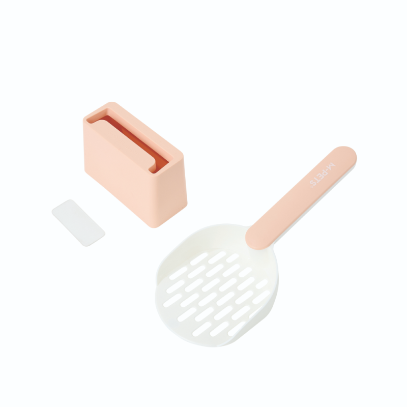 M-PETS Совок для кошачьего туалета с подставкой бежевый, размер 12.5 x 5.5 x 26.5 см