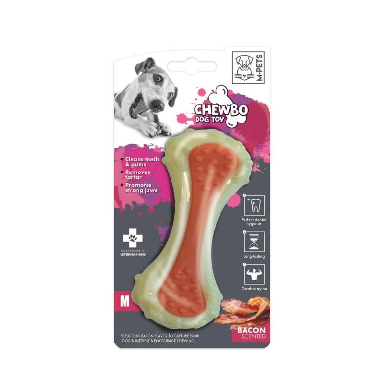 Игрушка для собак "MPets" (МПетс) Кость, вкус бекона, нейлон, 13 см