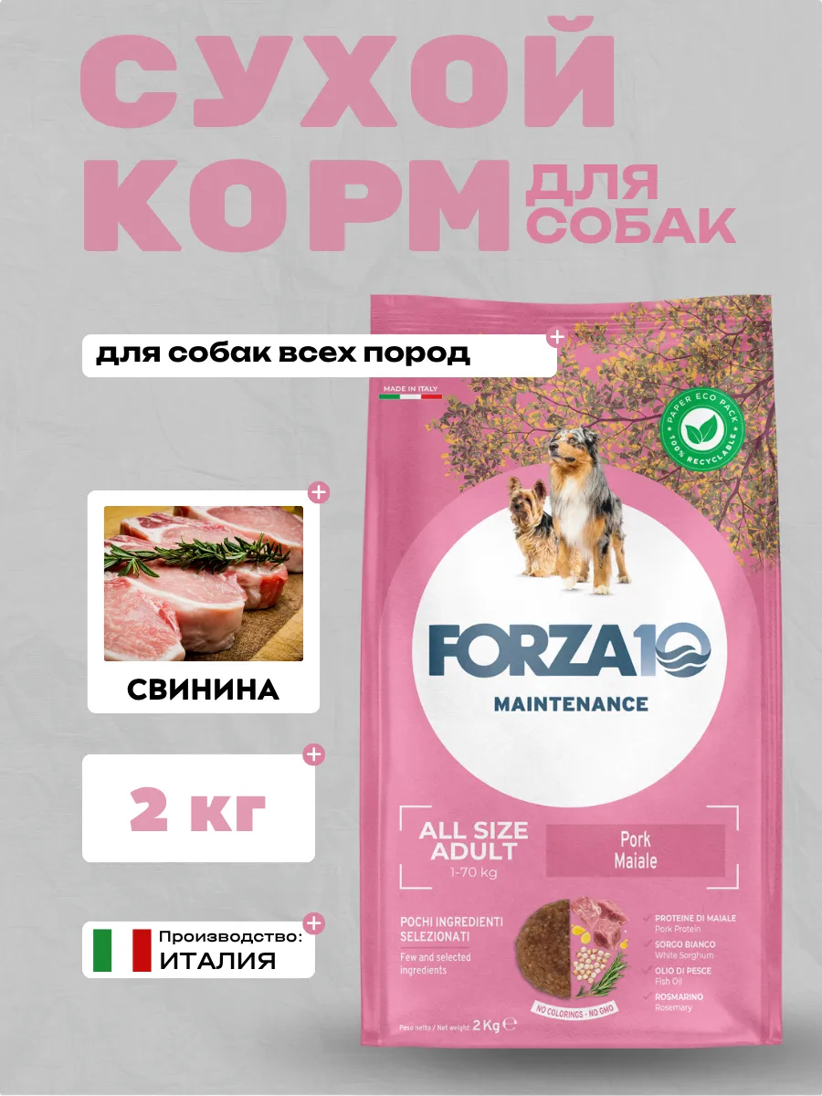 FORZA10 Maintenance All Size Adult Pork Сухой корм для собак всех пород со свининой 2кг