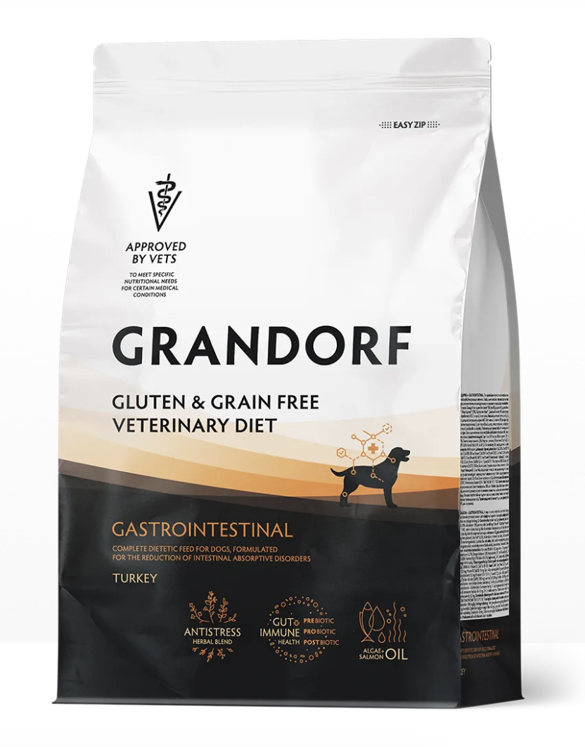 Полнорационный диетический корм для собак при расстройствах пищеварения (GRANDORF VETERINARY DIET Dog GASTROINTESTINAL) 1 кг