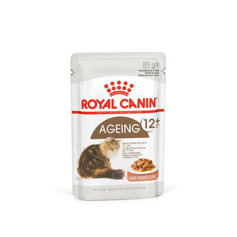 Royal Canin Ageing 12+ Влажный корм для стареющих кошек в возрасте старше 12 лет, мелкие кусочки в соусе,  85гр