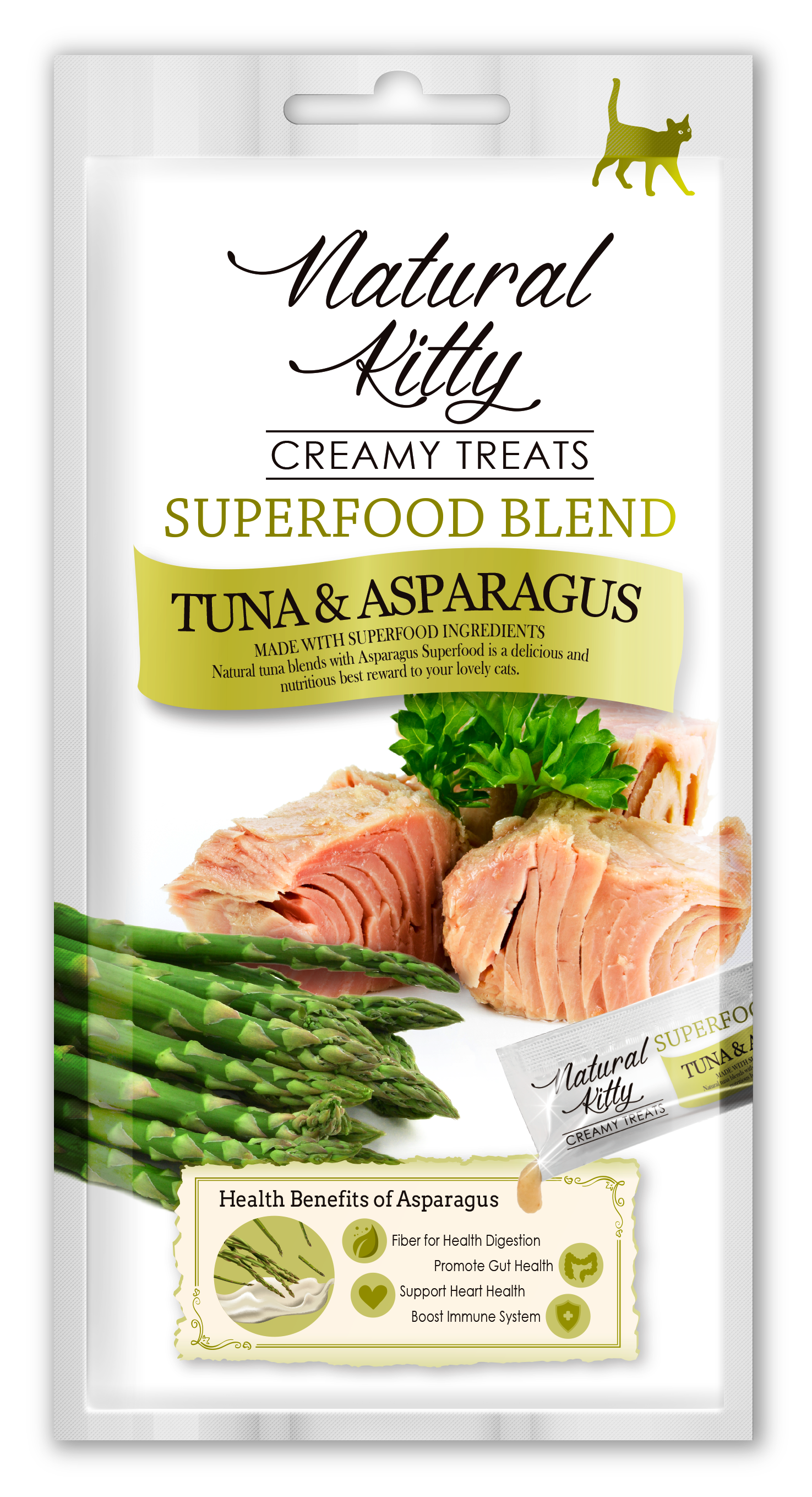 Лакомство Pettric Natural Kitty крем-суп для кошек Тунец и спаржа, 4х12 гр.