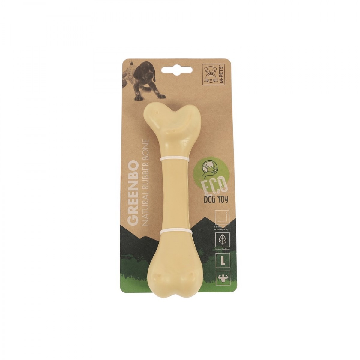 Greenbo Eco dog toy Игрушка для собак кость из натурального каучука, размер L, 20x6x4,5