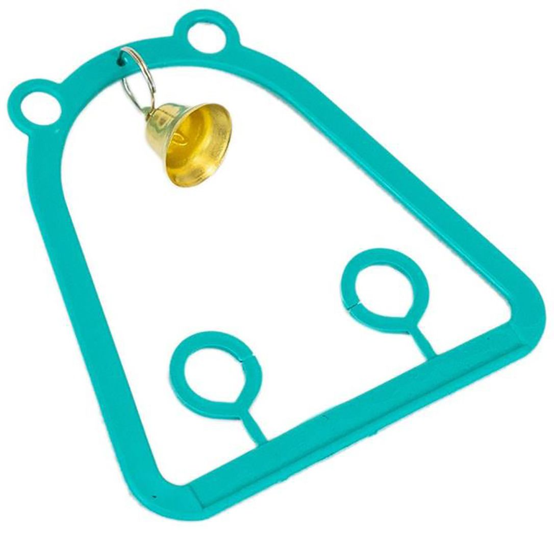 Качели для птиц с колокольчиком "HOMEPET" бирюзовые, 9,5 см х 9,5 см