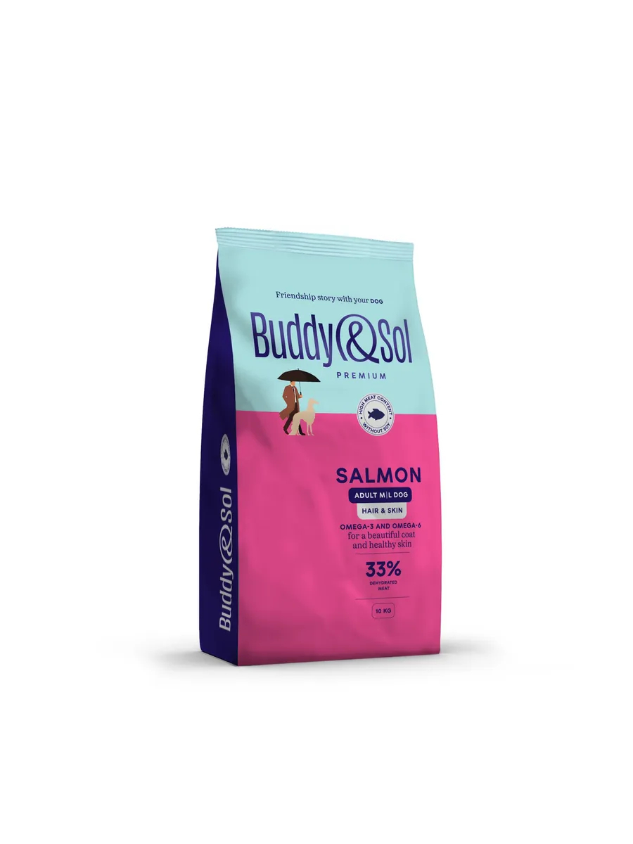 Buddy&Sol Сухой корм для собак сред. и крупных пород с лососем 10кг