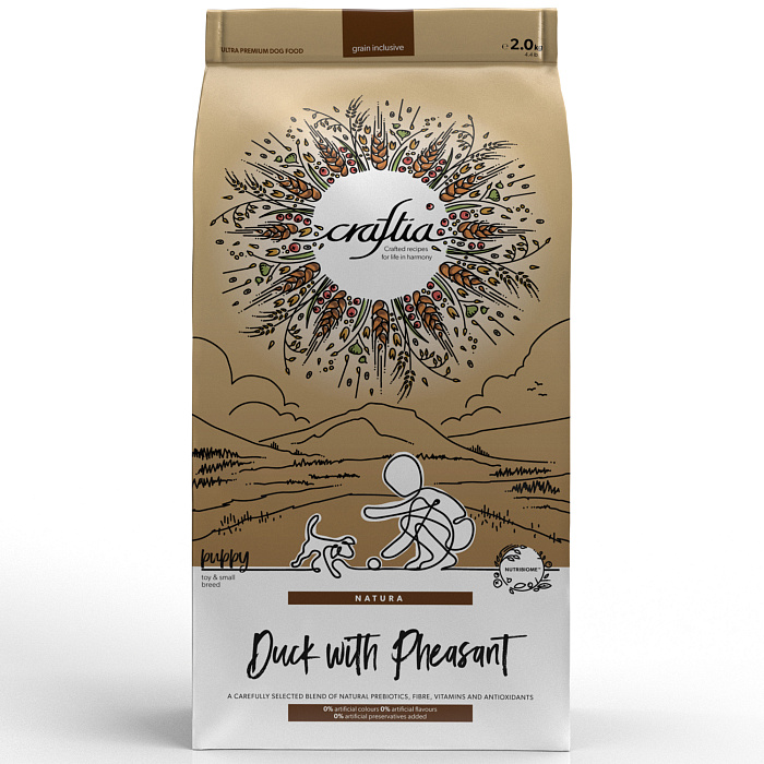 CRAFTIA Сухой корм для мелких щенков из утки с фазаном 640 гр