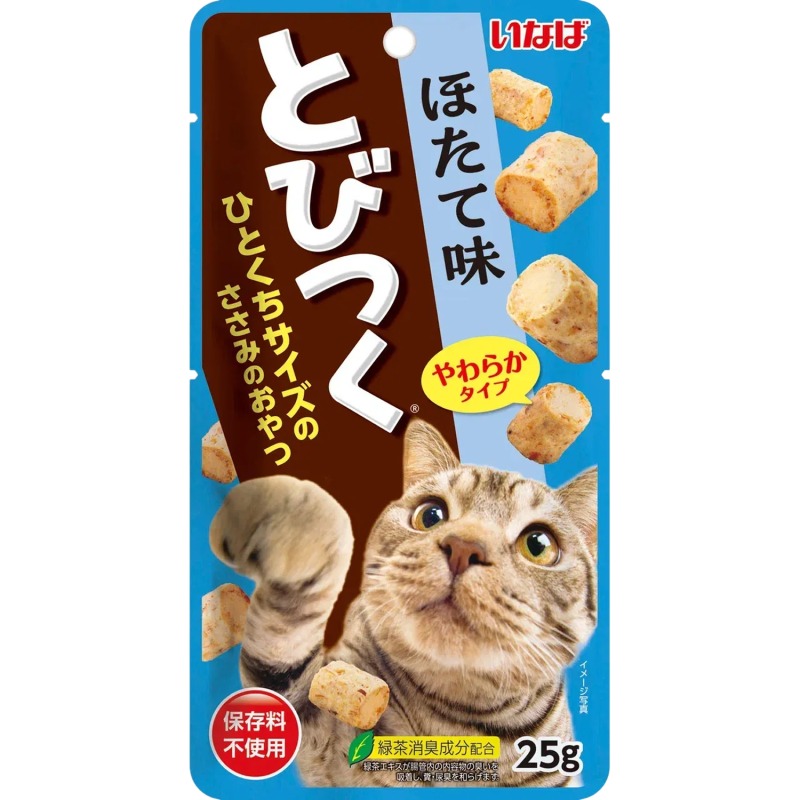 INABA CIAO Tobitsuko Запеченное Лакомство для кошек со вкусом морского гребешка, 25 г 4901133632402