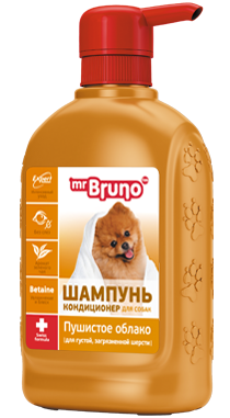 Шампунь-кондиционер Mr.Bruno  Пушистое облако  для собак с густой шерстью, 350 мл