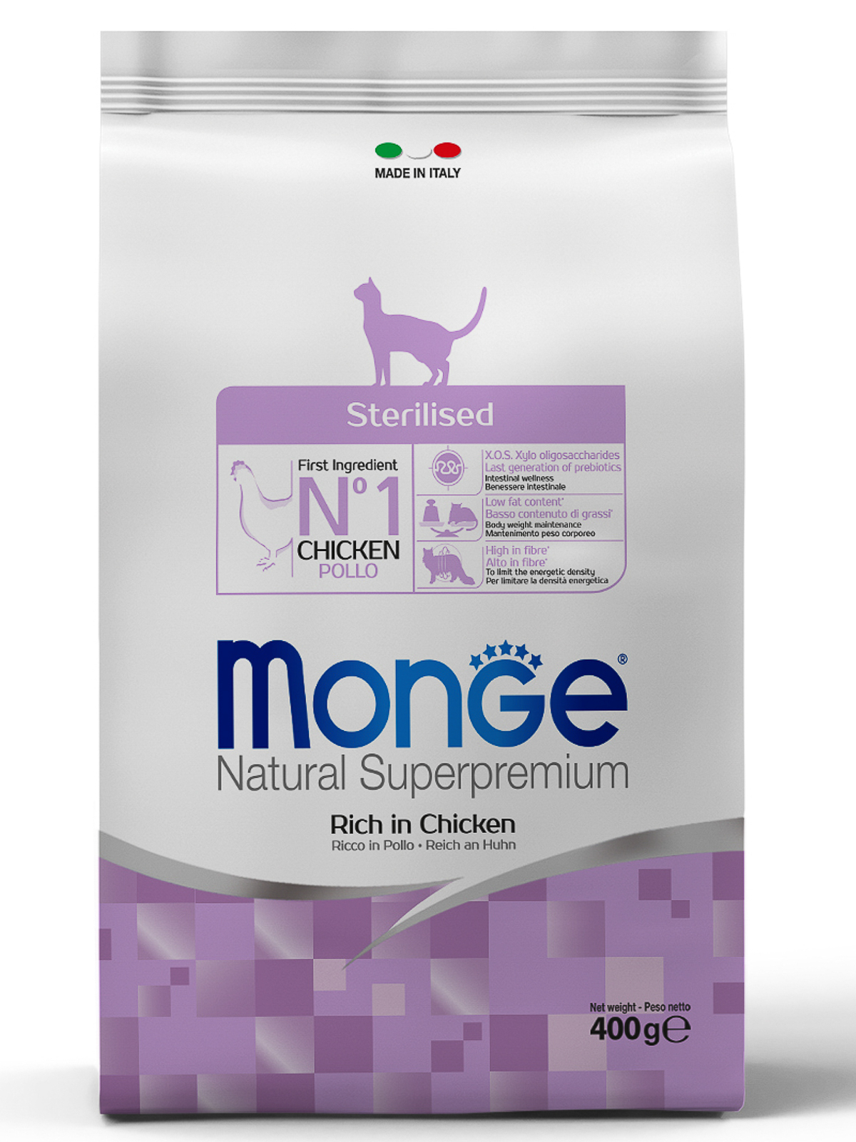 Сухой корм Monge Cat Daily Line Sterilised для стерилизованных кошек, из курицы 400 г